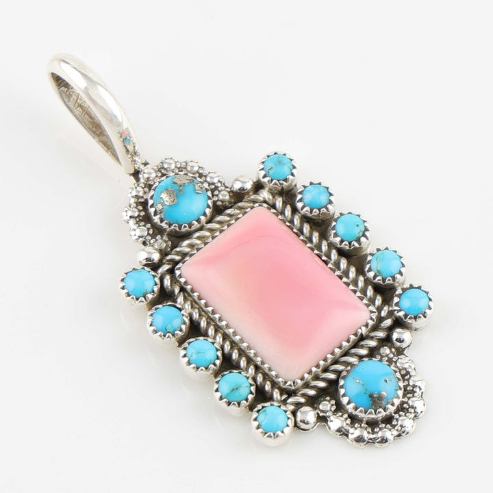 Turquoise and Coral Pendant