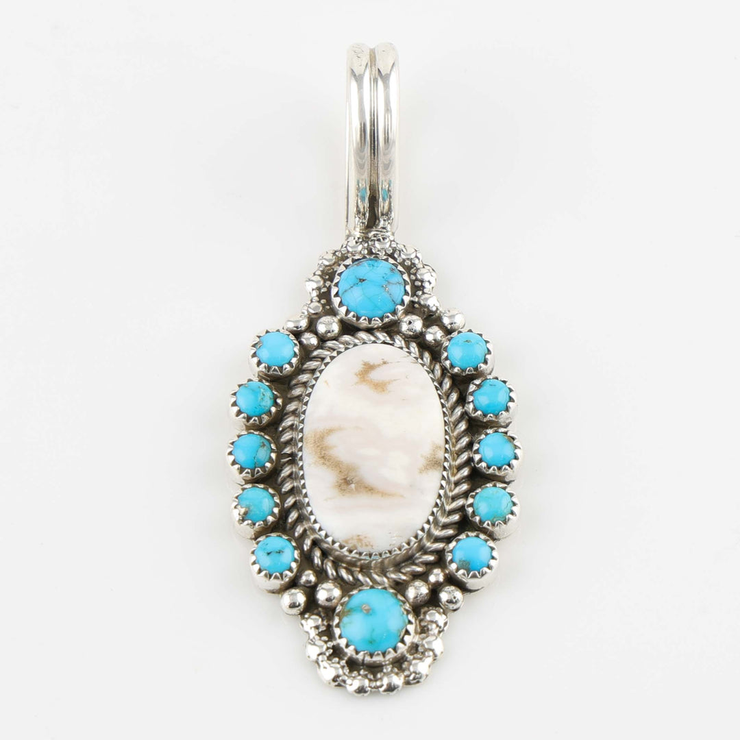 White Buffalo and Turquoise Pendant