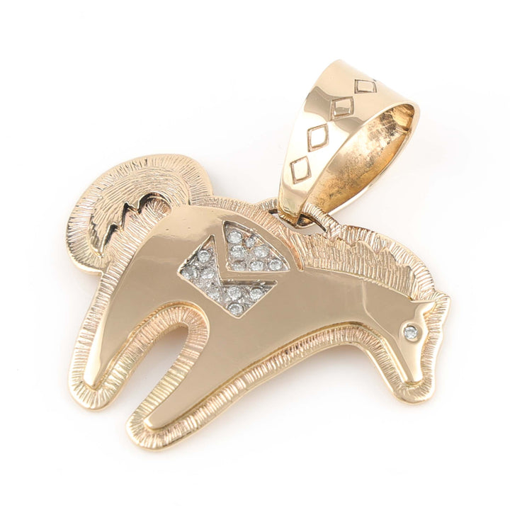 Gold and Diamond Horse Pendant