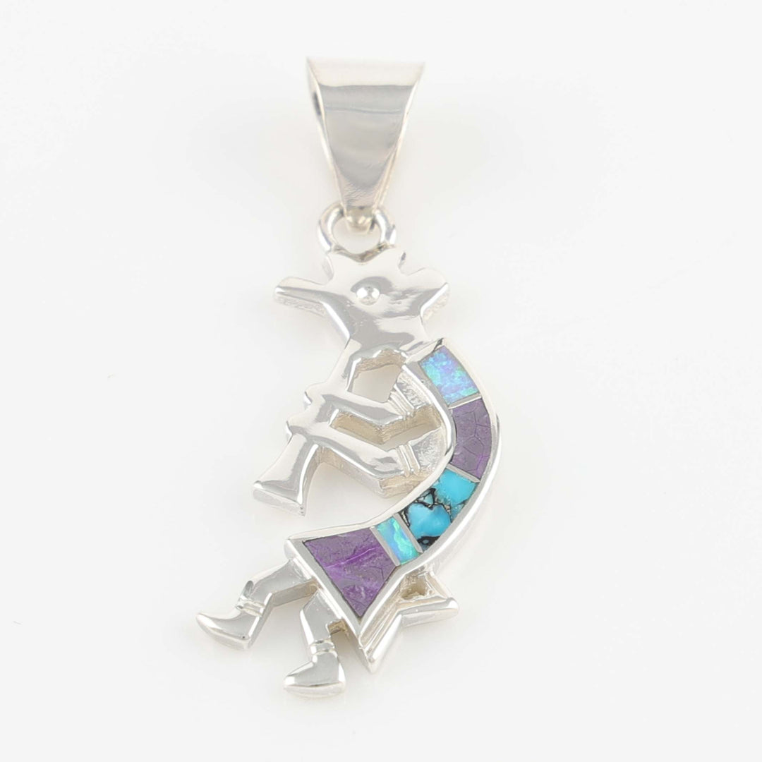 Inlay Kokopelli Pendant