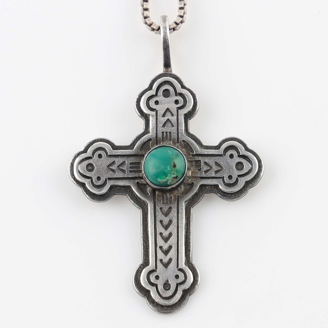 1980s Turquoise Cross Pendant