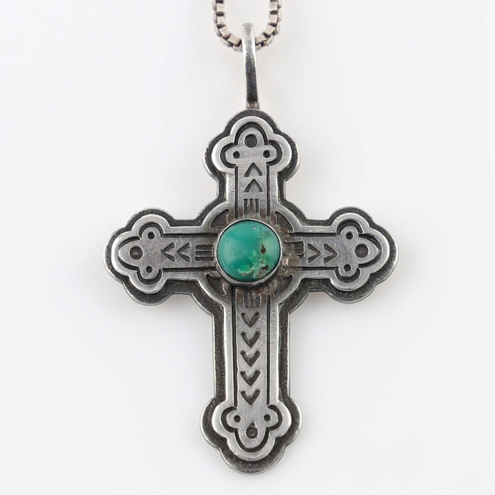 1980s Turquoise Cross Pendant
