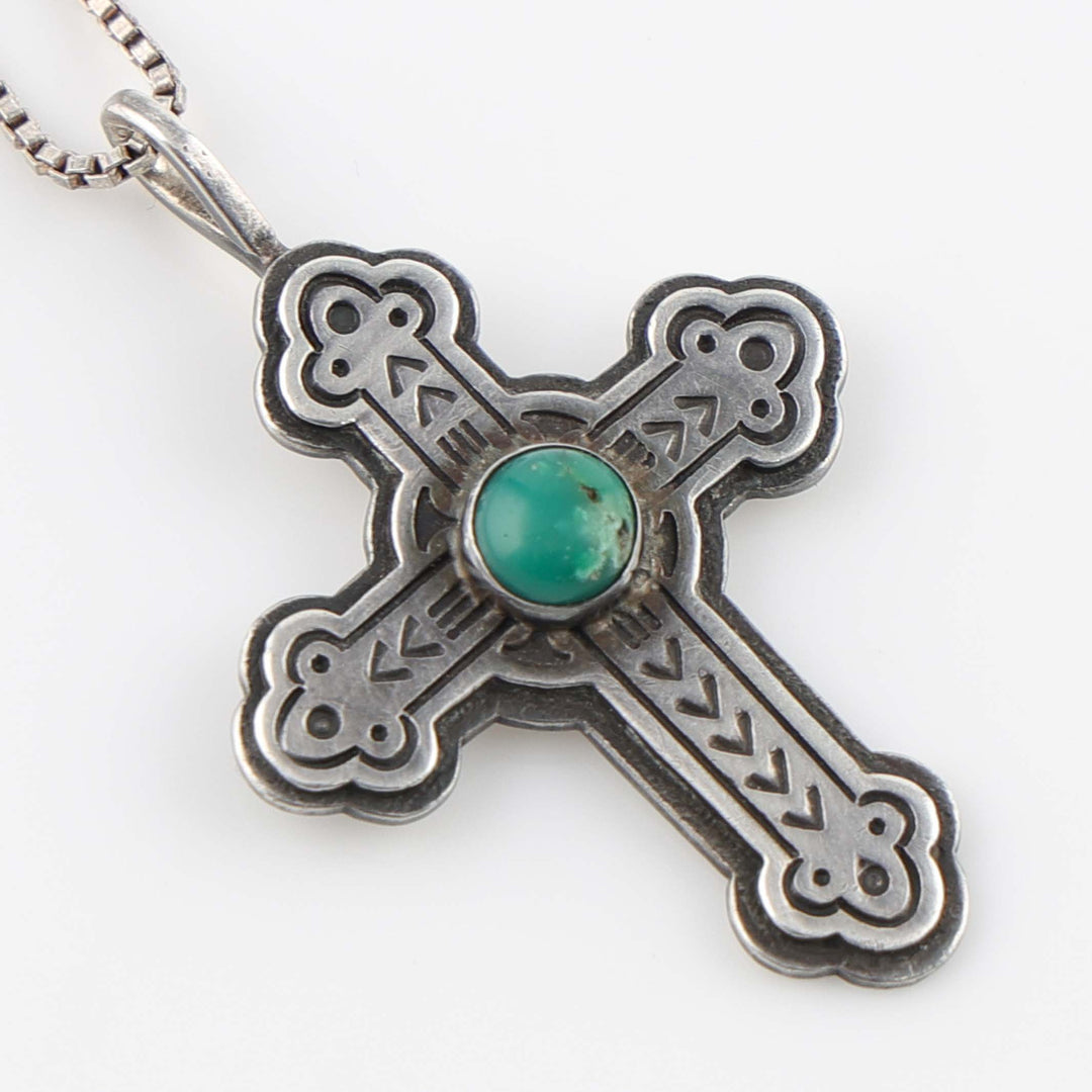 1980s Turquoise Cross Pendant