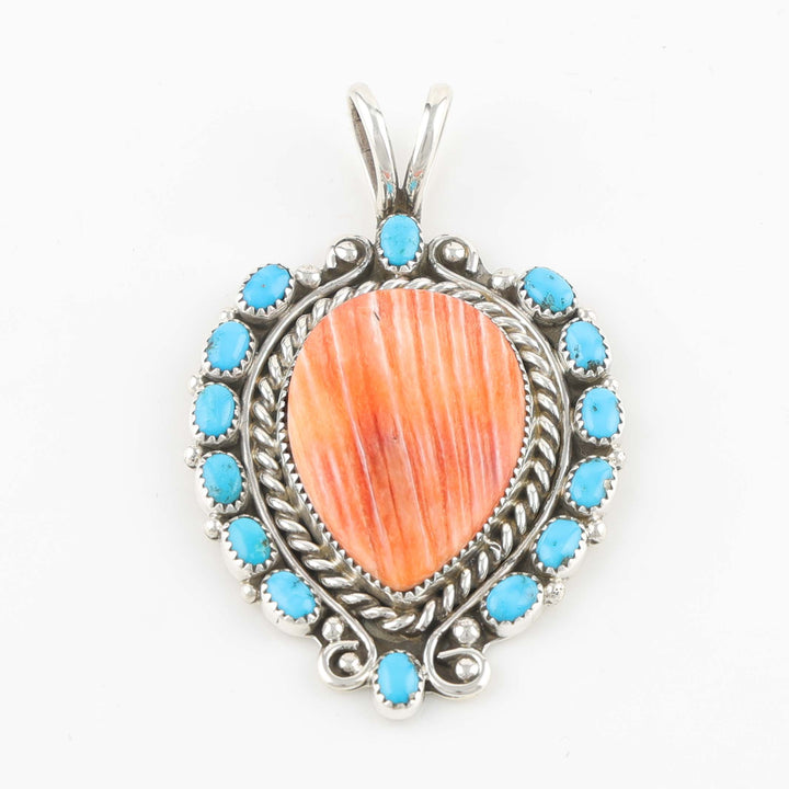 Spiny Oyster and Turquoise Pendant
