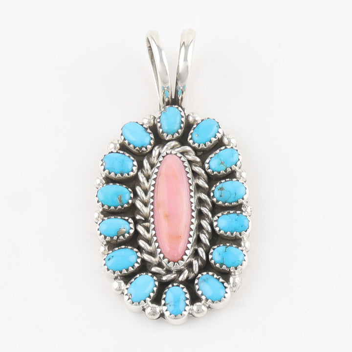 Turquoise and Coral Pendant