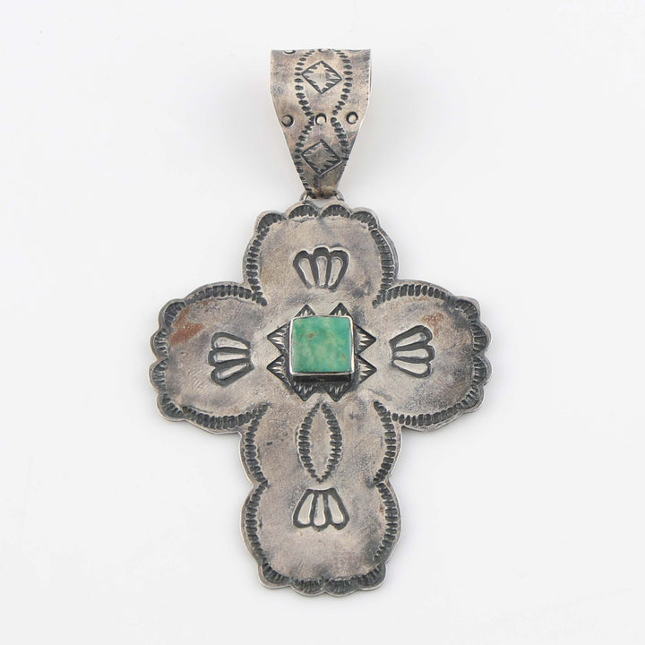 1980s Turquoise Cross Pendant