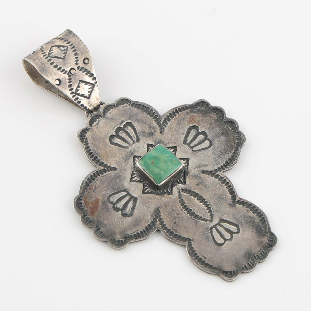 1980s Turquoise Cross Pendant