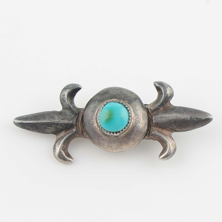 1940s Navajo Turquoise Fleur-de-Lis Pin
