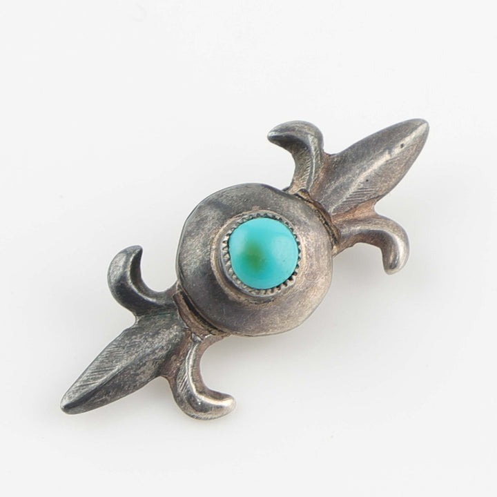 1940s Navajo Turquoise Fleur-de-Lis Pin