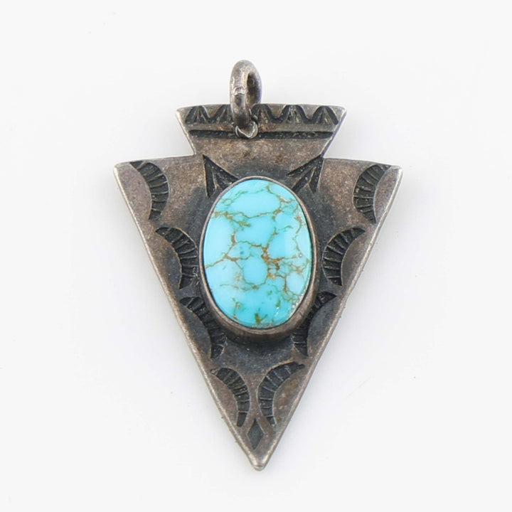 1940s Navajo Turquoise Arrowhead Pendant