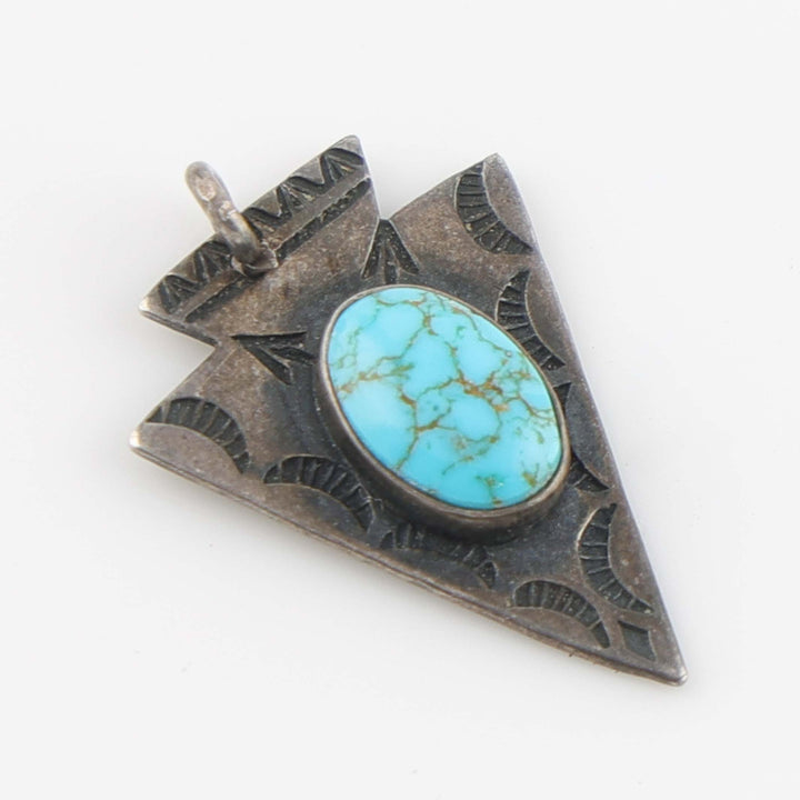 1940s Navajo Turquoise Arrowhead Pendant