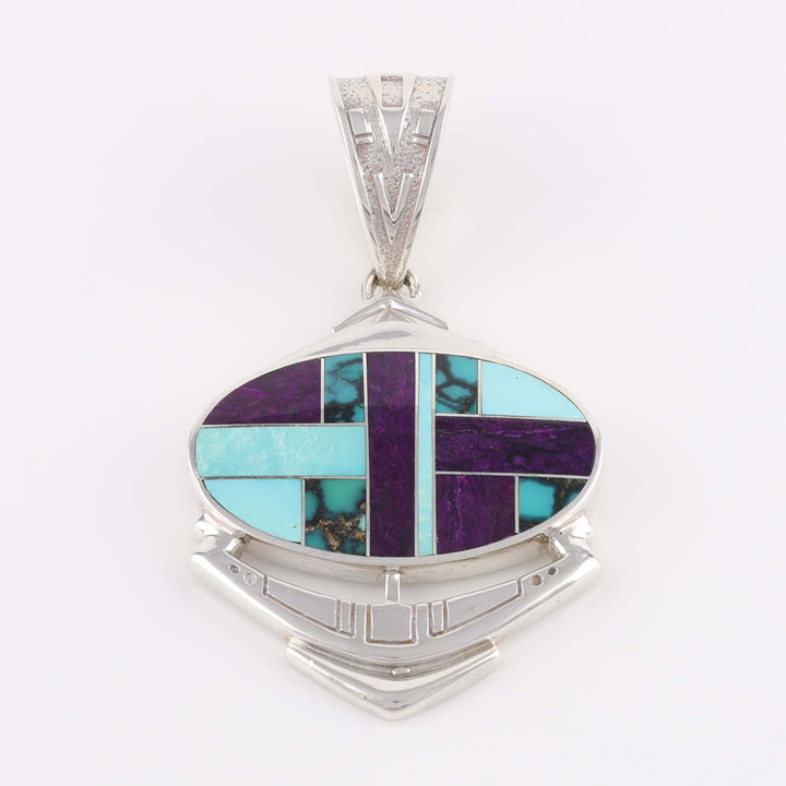 Turquoise and Sugilite Inlay Pendant