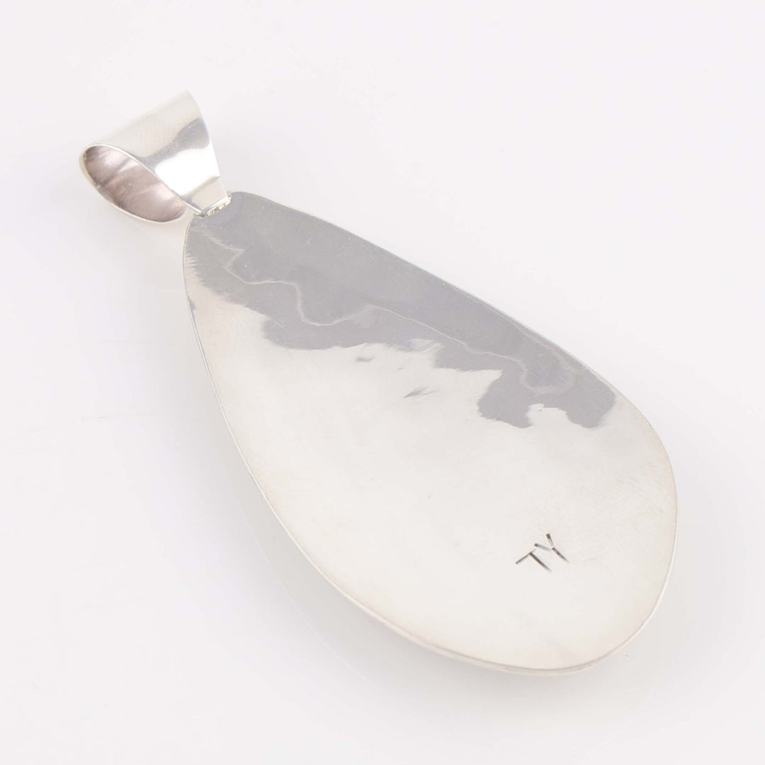 Navajo Turquoise and Coral Inlay Pendant