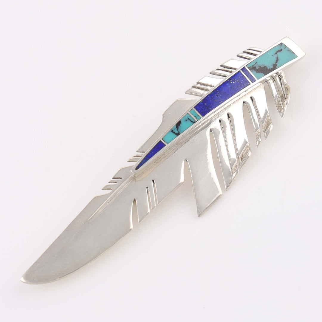 Navajo Inlaid Feather Pin