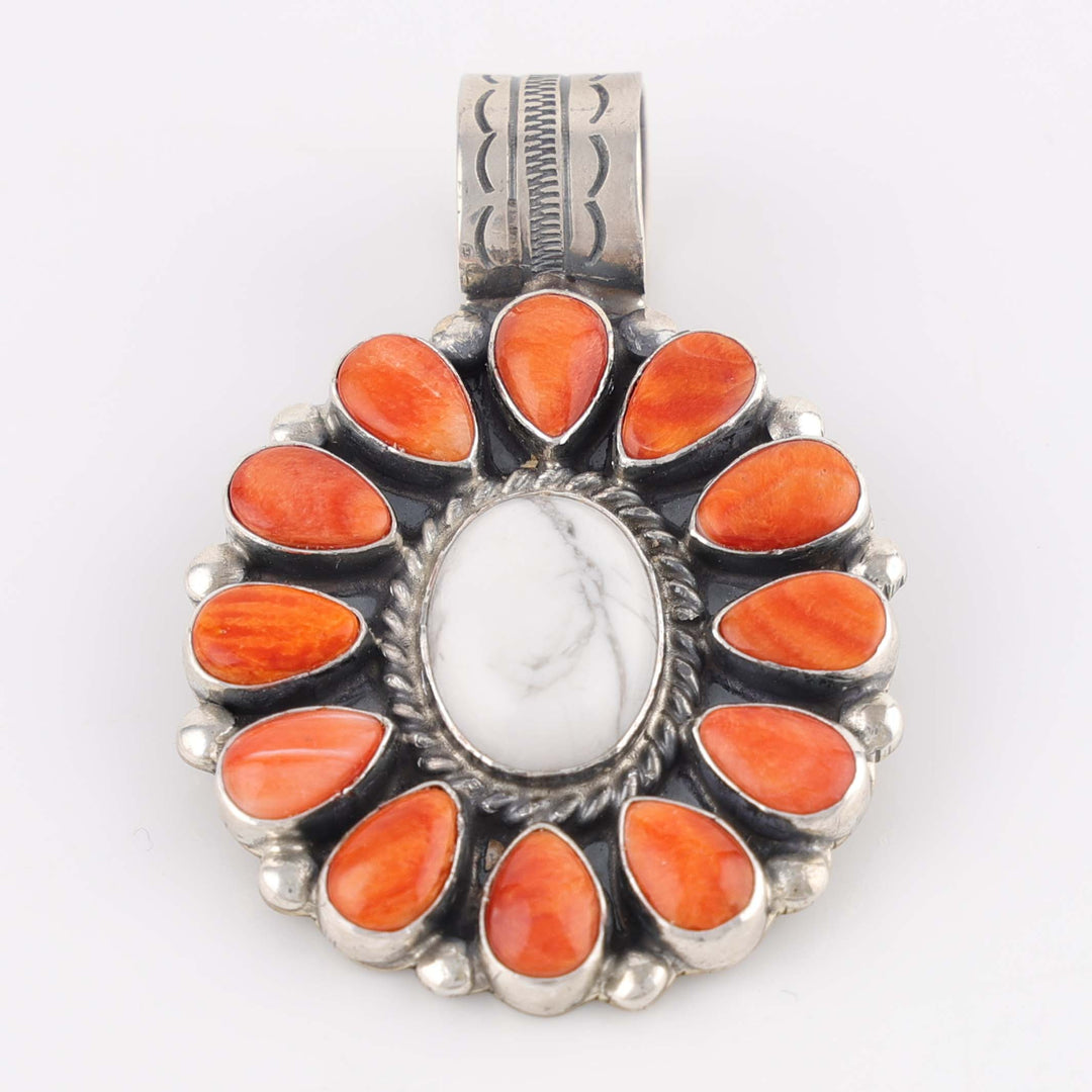 White Buffalo and Shell Pendant