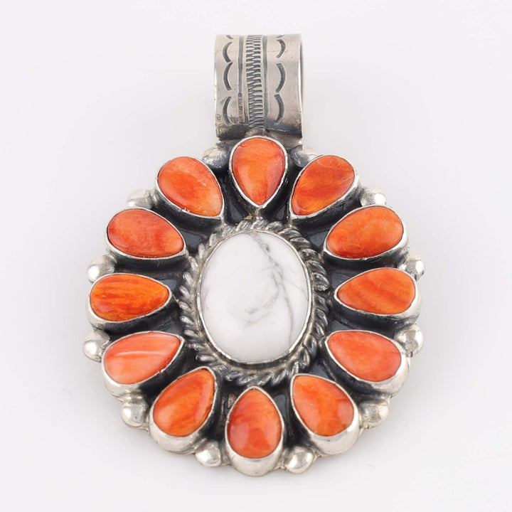 White Buffalo and Shell Pendant