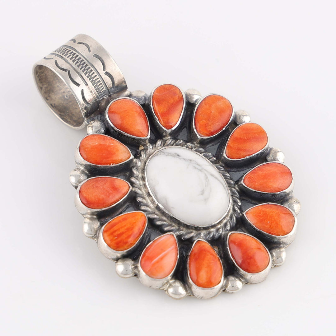 White Buffalo and Shell Pendant
