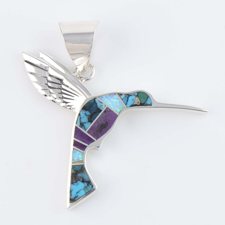 Navajo Inlay Hummingbird Pendant
