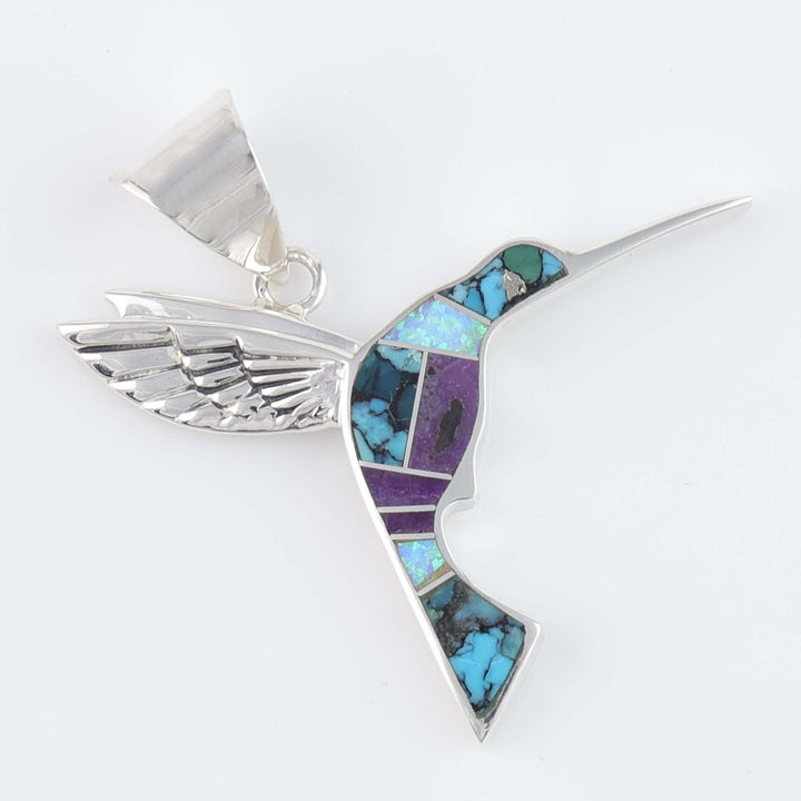 Navajo Inlay Hummingbird Pendant