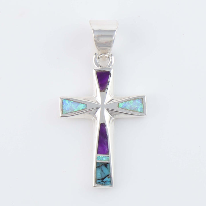Navajo Inlay Cross Pendant