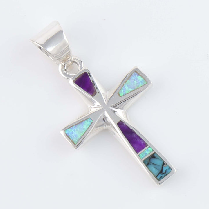 Navajo Inlay Cross Pendant