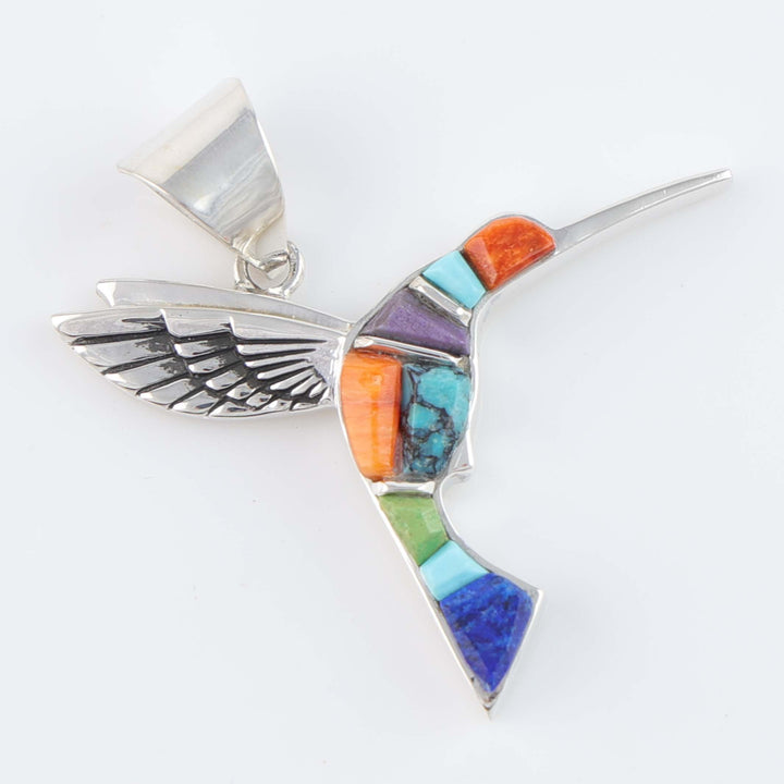 Navajo Inlay Hummingbird Pendant