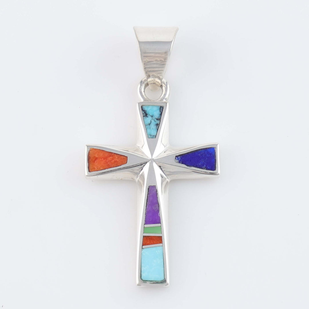 Navajo Inlay Cross Pendant