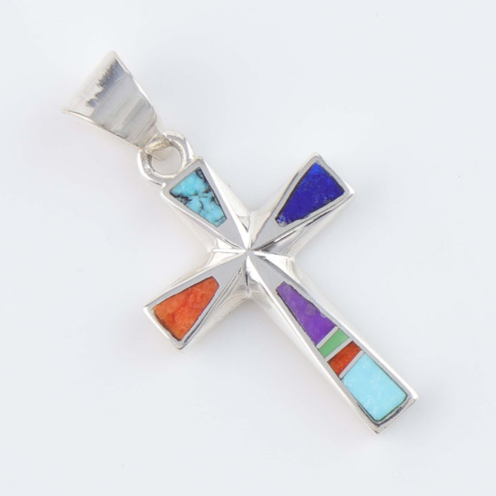 Navajo Inlay Cross Pendant