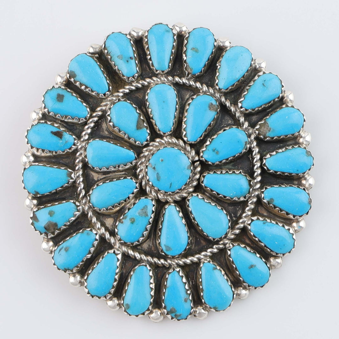 Navajo Kingman Turquoise Cluster Pin and Pendant