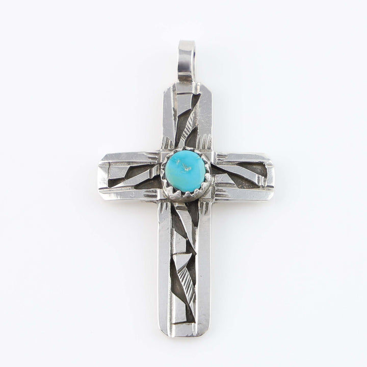 Blue Bird Turquoise Cross Pendant