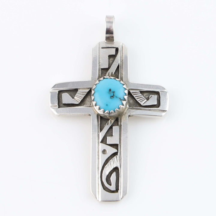 Blue Bird Turquoise Cross Pendant