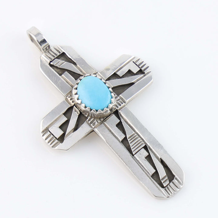 Blue Bird Turquoise Cross Pendant