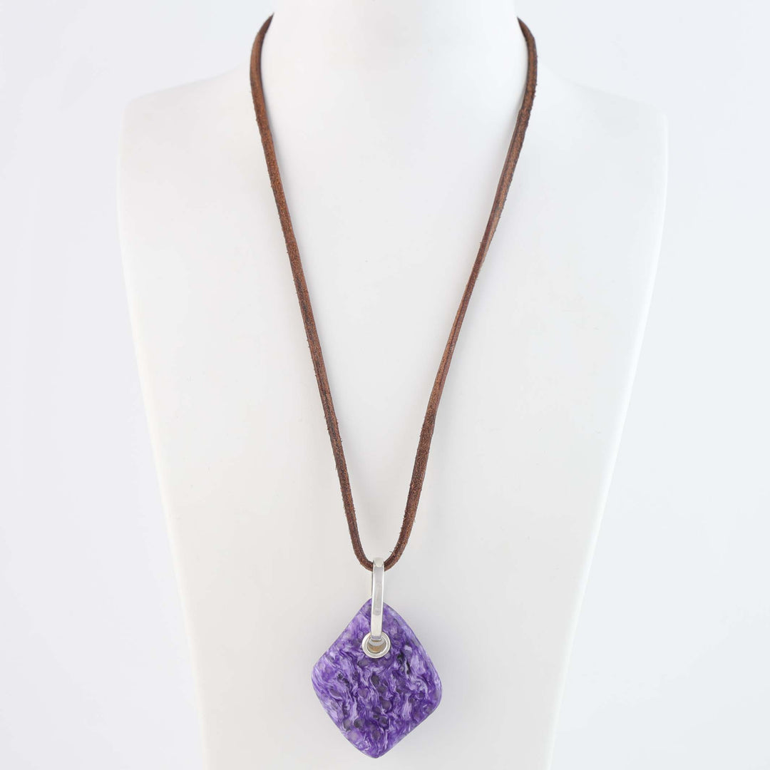 Charoite Pendant with Angel Valley Turquoise Bead