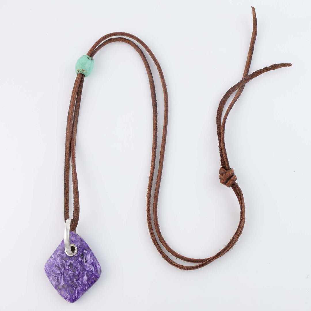 Charoite Pendant with Angel Valley Turquoise Bead