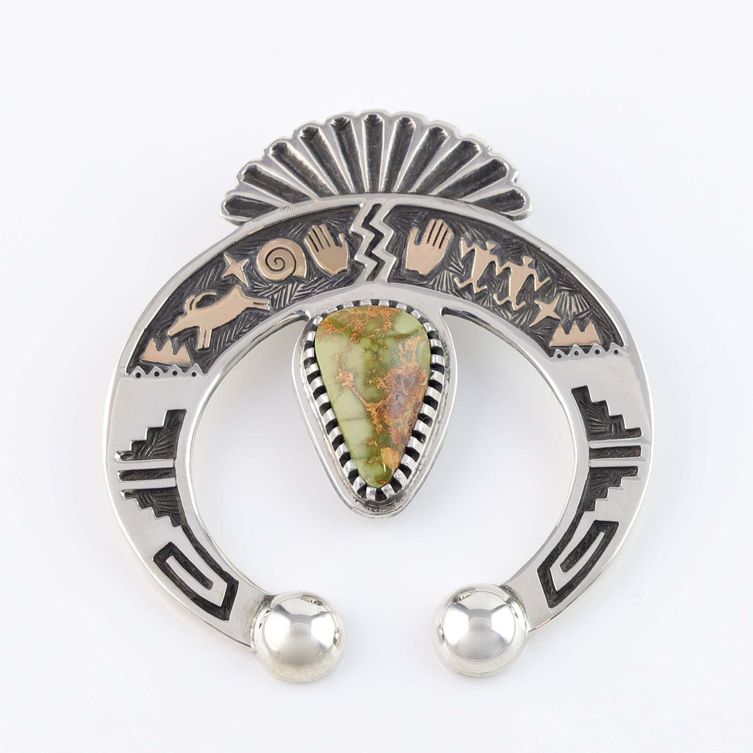 Royston Turquoise and Gold Naja Pendant