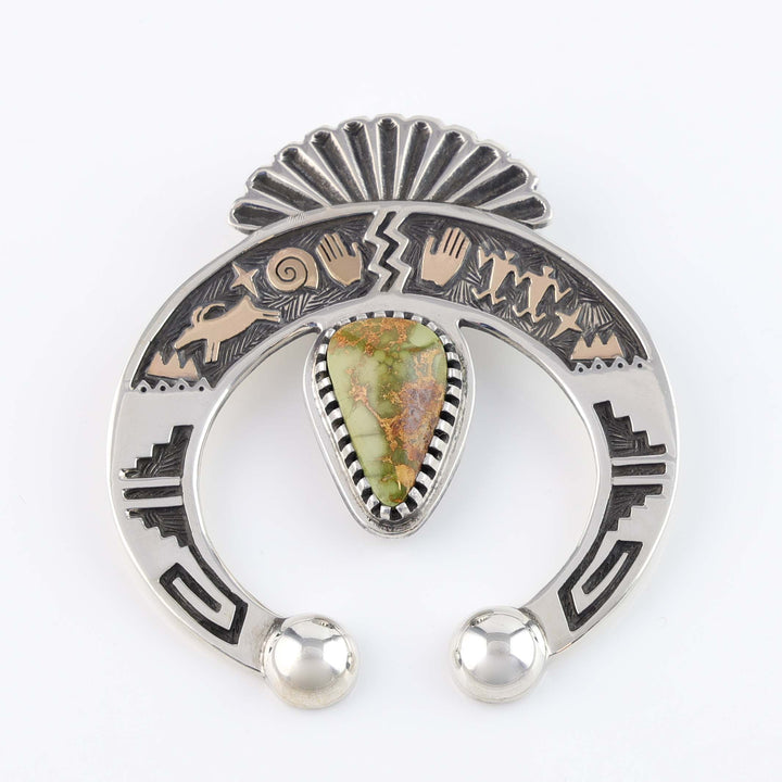 Royston Turquoise and Gold Naja Pendant