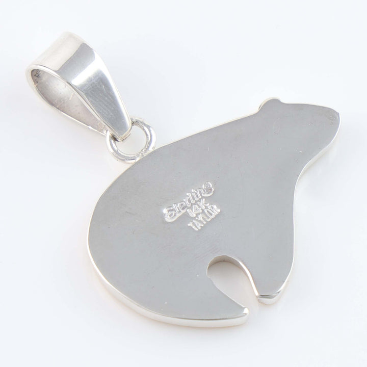 Navajo Gold Overlay Bear Pendant with Turquoise