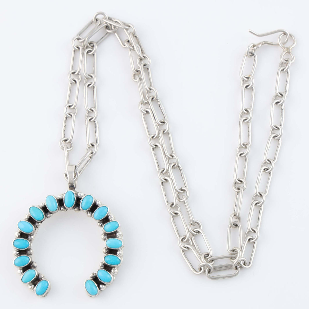 Sleeping Beauty Turquoise Cluster Naja Pendant by Don Lucas