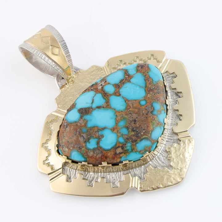 Gold and Kingman Turquoise Pendant