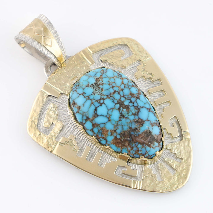 Gold and Lone Mountain Turquoise Pendant