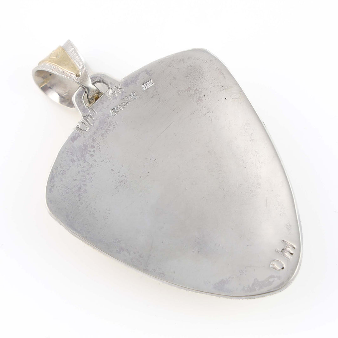 Gold and Lone Mountain Turquoise Pendant