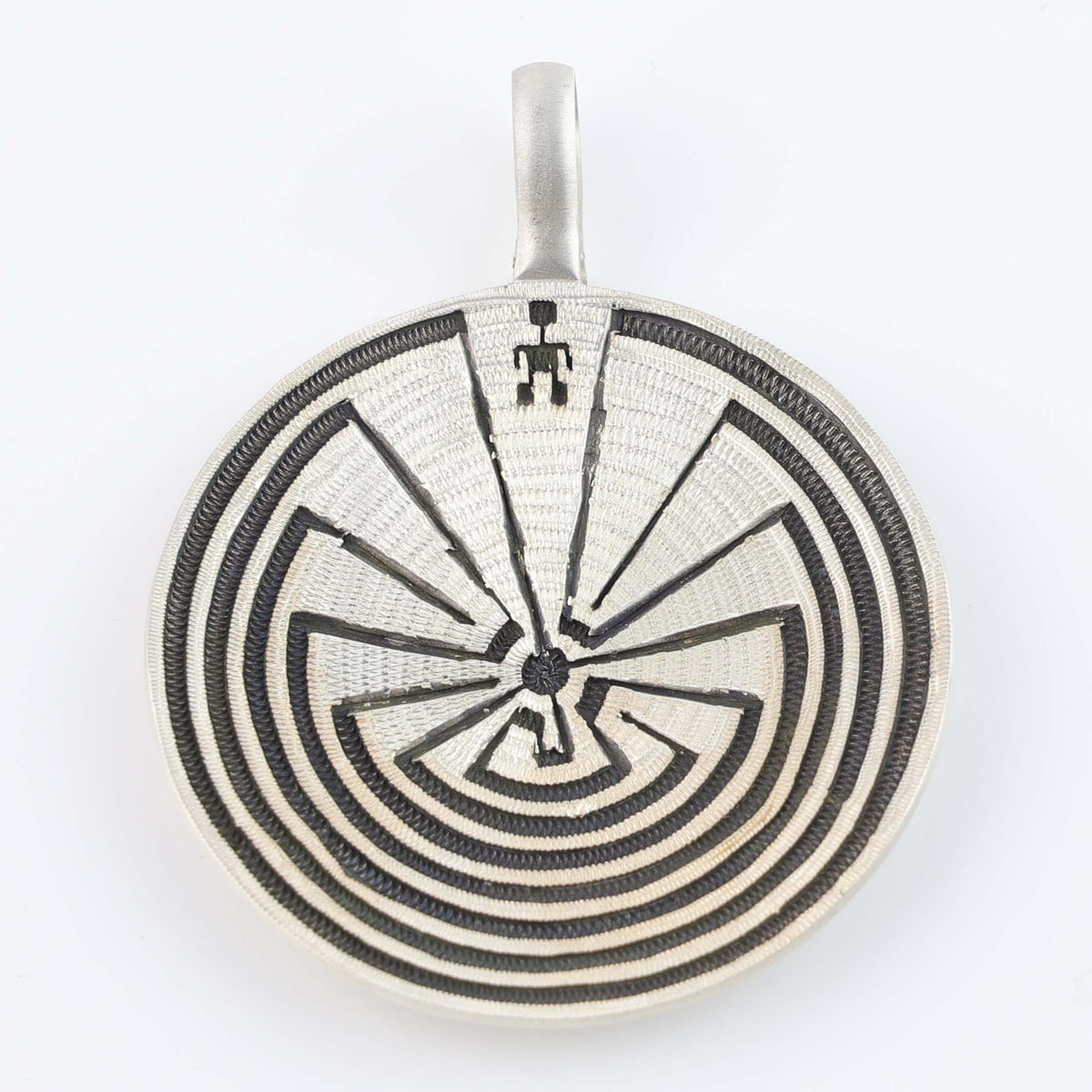 Man in the Maze Basket Pendant by Roland Begay