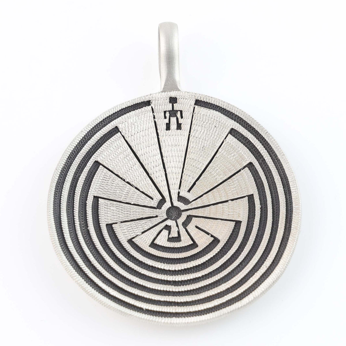 Man in the Maze Basket Pendant by Roland Begay
