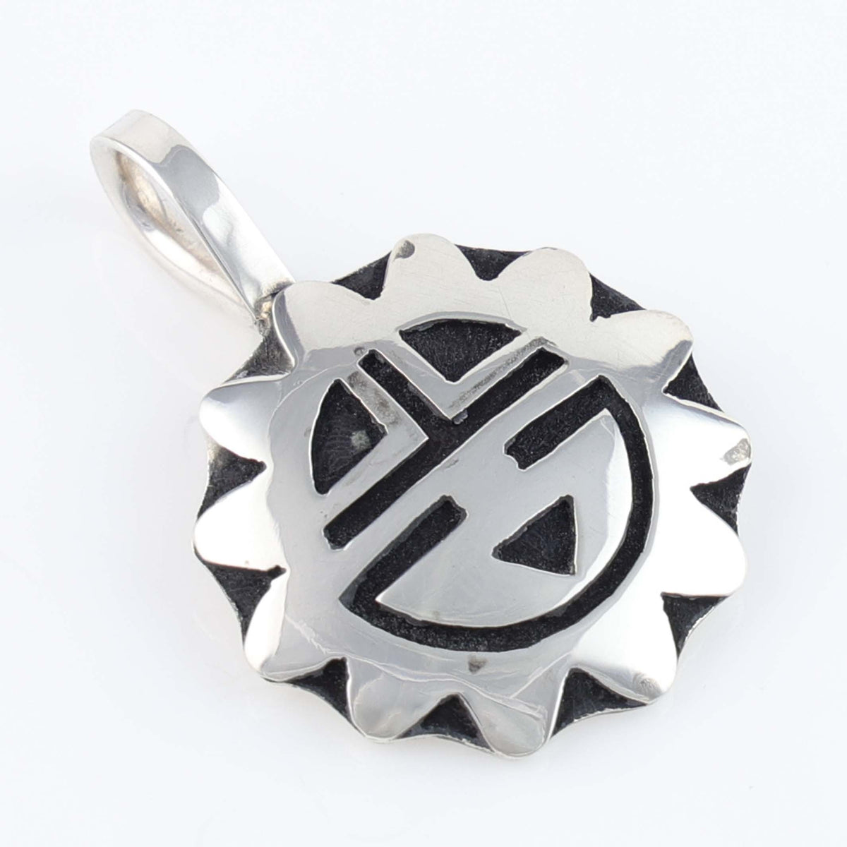 Hopi Sunface Pendant by Anderson Koinva