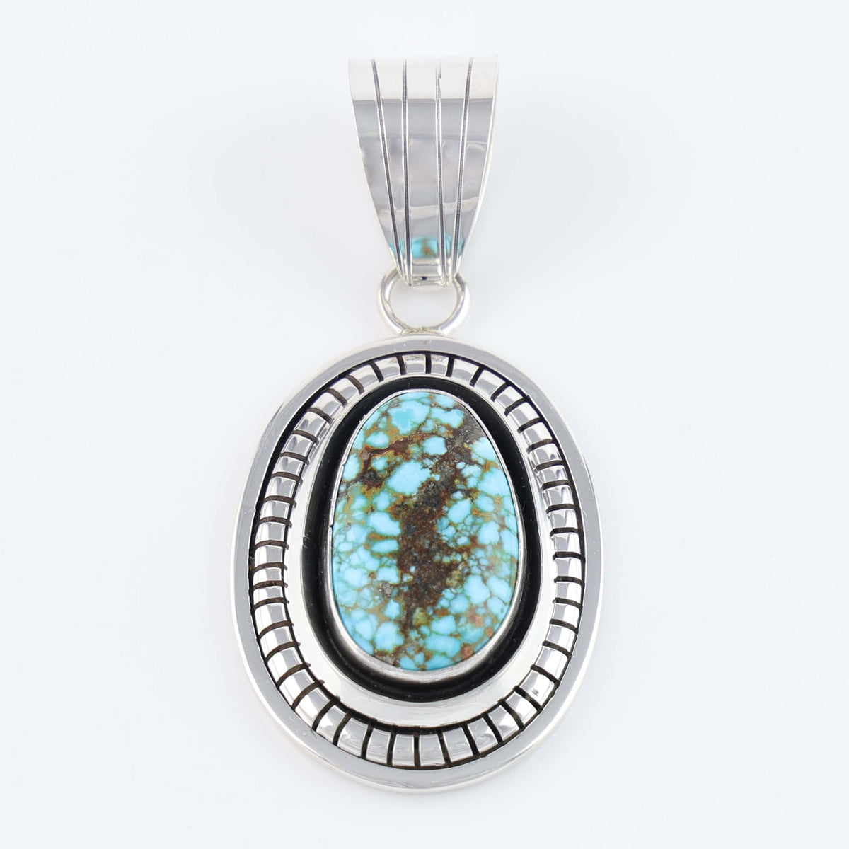 Navajo Kingman Turquoise Pendant by Marian Nez