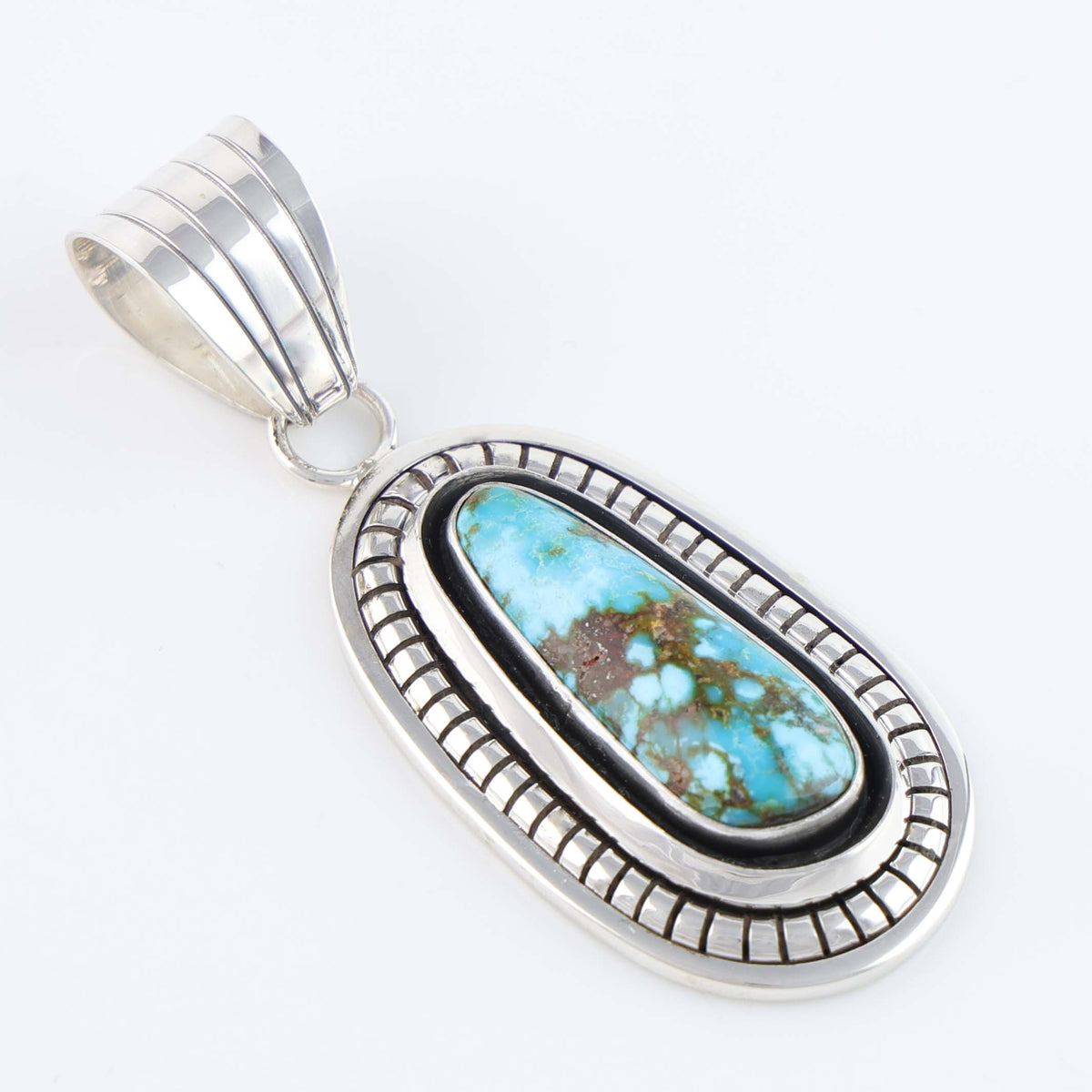 Navajo Kingman Turquoise Pendant by Marian Nez
