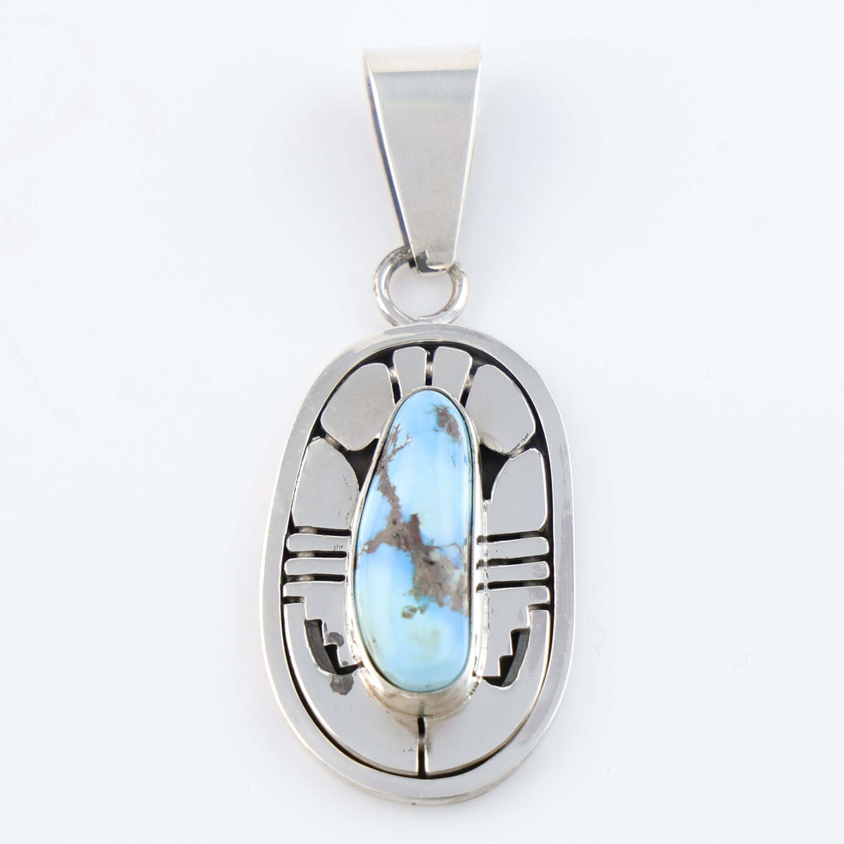 Navajo Golden Hills Turquoise Pendant by Leonard Nez
