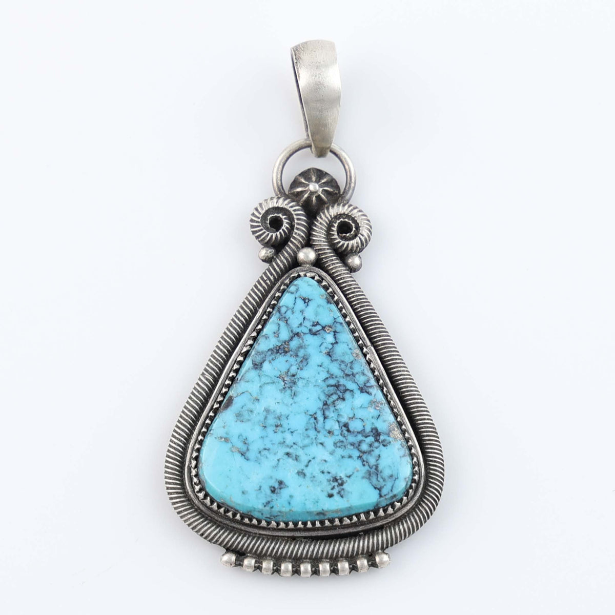 Navajo Ithaca Peak Turquoise Pendant by Steve Arviso
