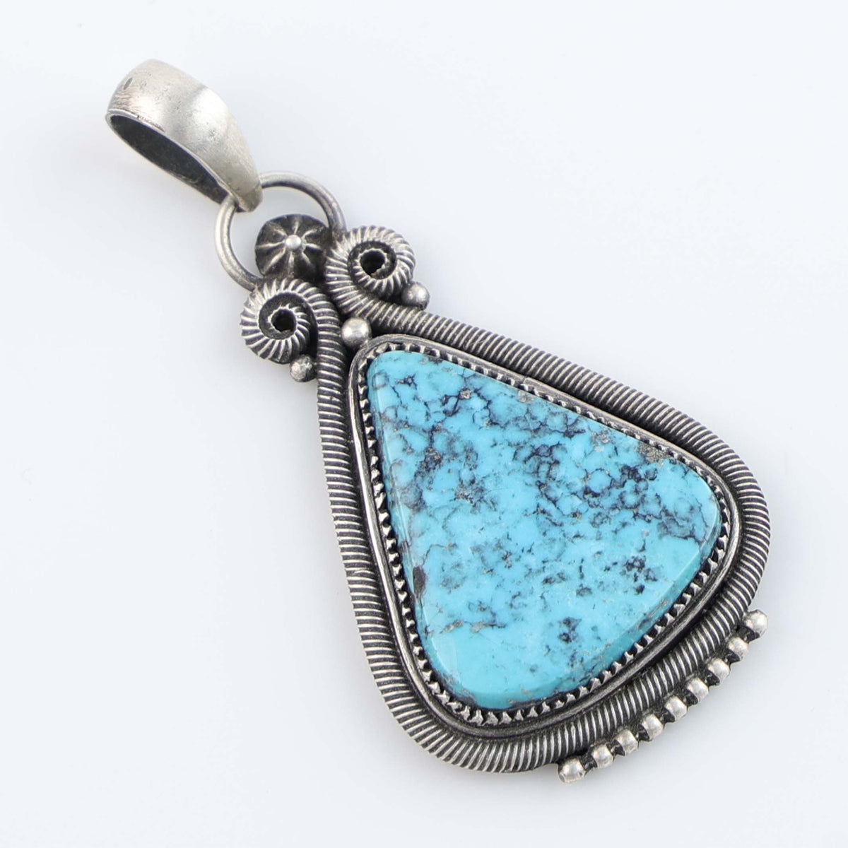 Navajo Ithaca Peak Turquoise Pendant by Steve Arviso