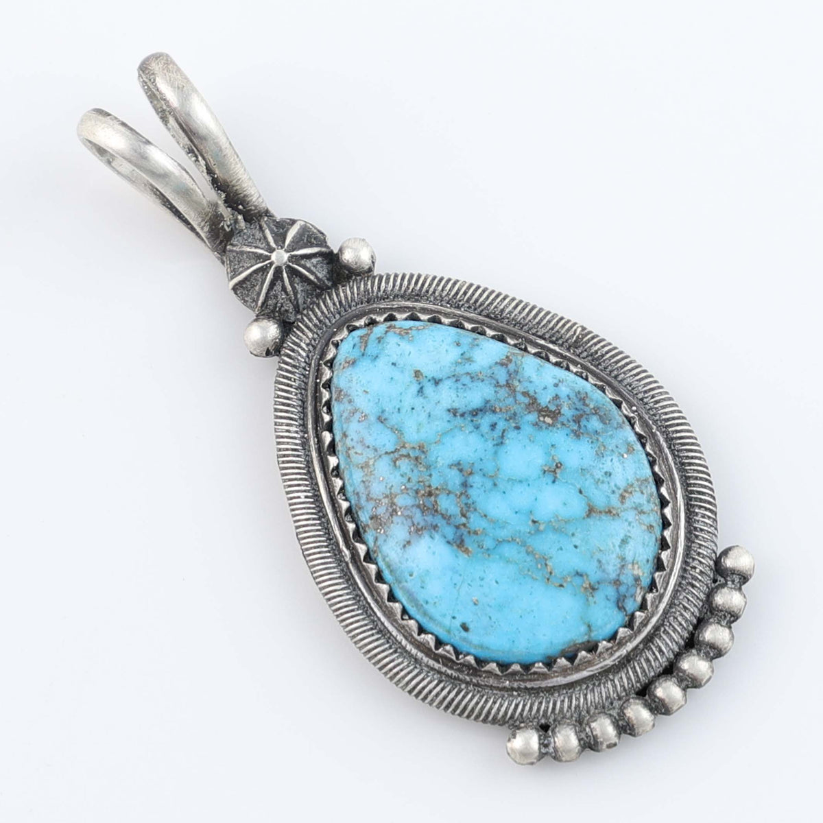 Navajo Ithaca Peak Turquoise Pendant by Steve Arviso